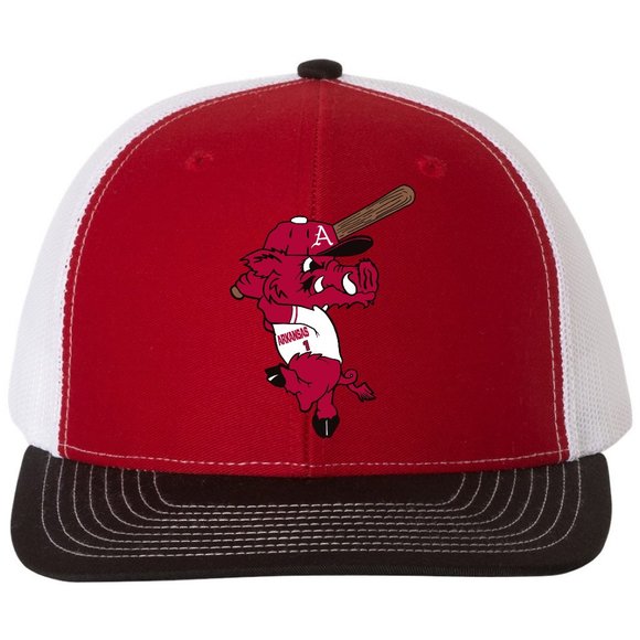 Ribby at Bat 3D Snapback Trucker Hat- Red/ White/ Black - Picture 1 of 3